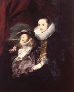 Anthony Van Dyck Portrait of a Woman and Child oil on canvas